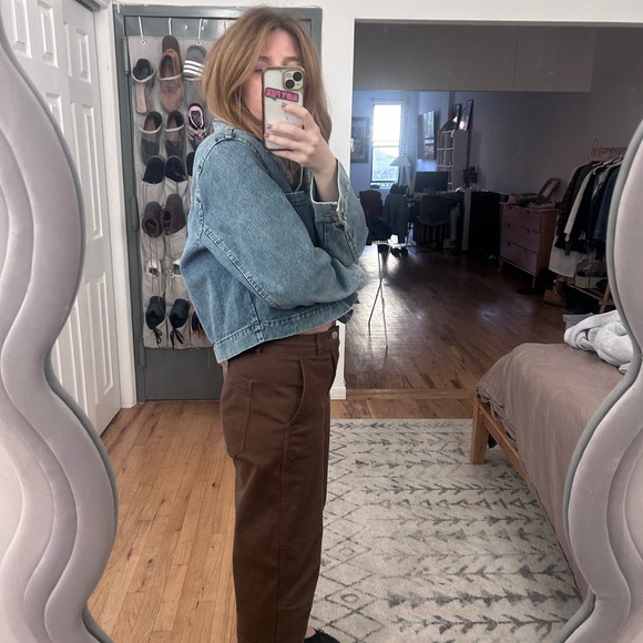 H&M Cropped Denim Chore Jacket, size S - Picture 3 of 5